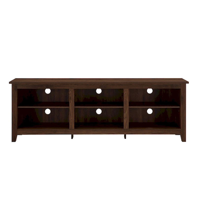 70-Inch TV Stand with Open Storage, Adjustable Shelves and Cable Management for TVs up to 80 Inches