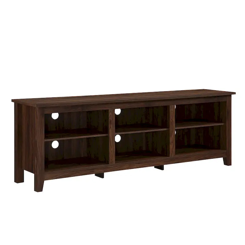 70-Inch TV Stand with Open Storage, Adjustable Shelves and Cable Management for TVs up to 80 Inches