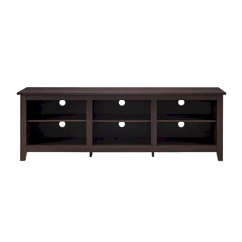 70-Inch TV Stand with Open Storage, Adjustable Shelves and Cable Management for TVs up to 80 Inches
