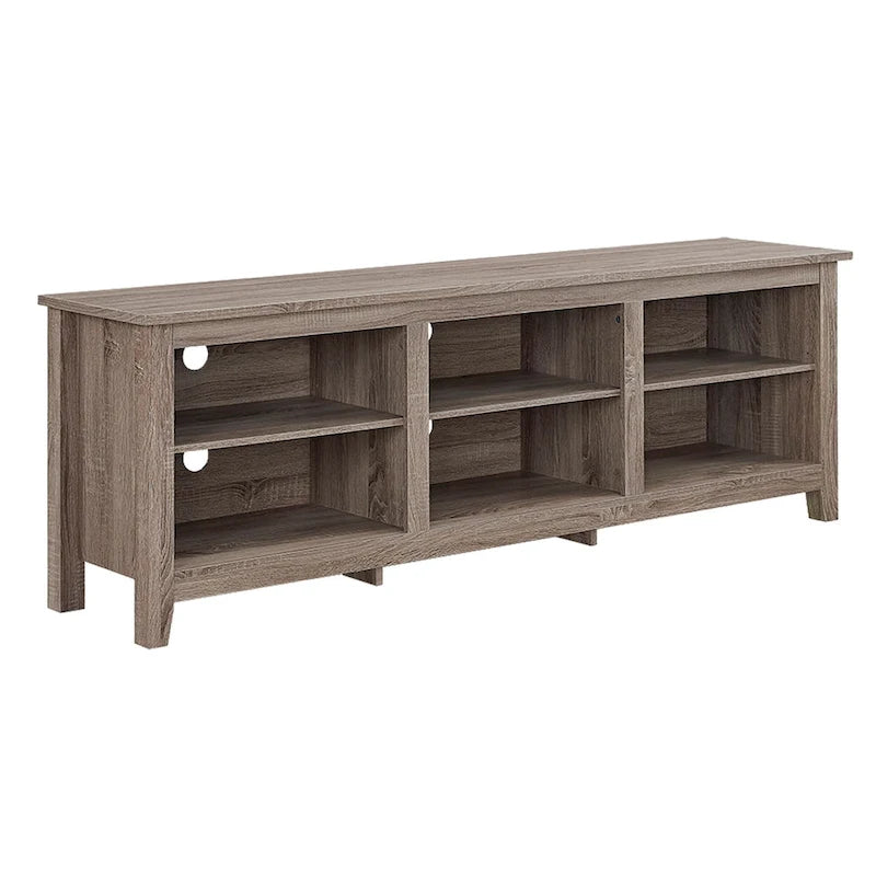 70-Inch TV Stand with Open Storage, Adjustable Shelves and Cable Management for TVs up to 80 Inches