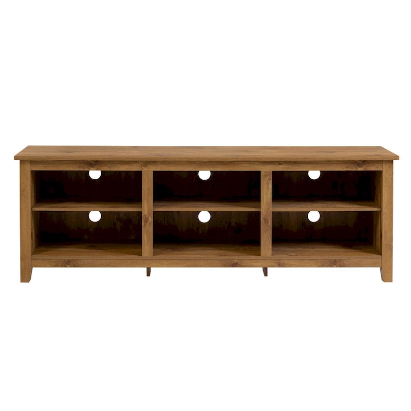 70-Inch TV Stand with Open Storage, Adjustable Shelves and Cable Management for TVs up to 80 Inches