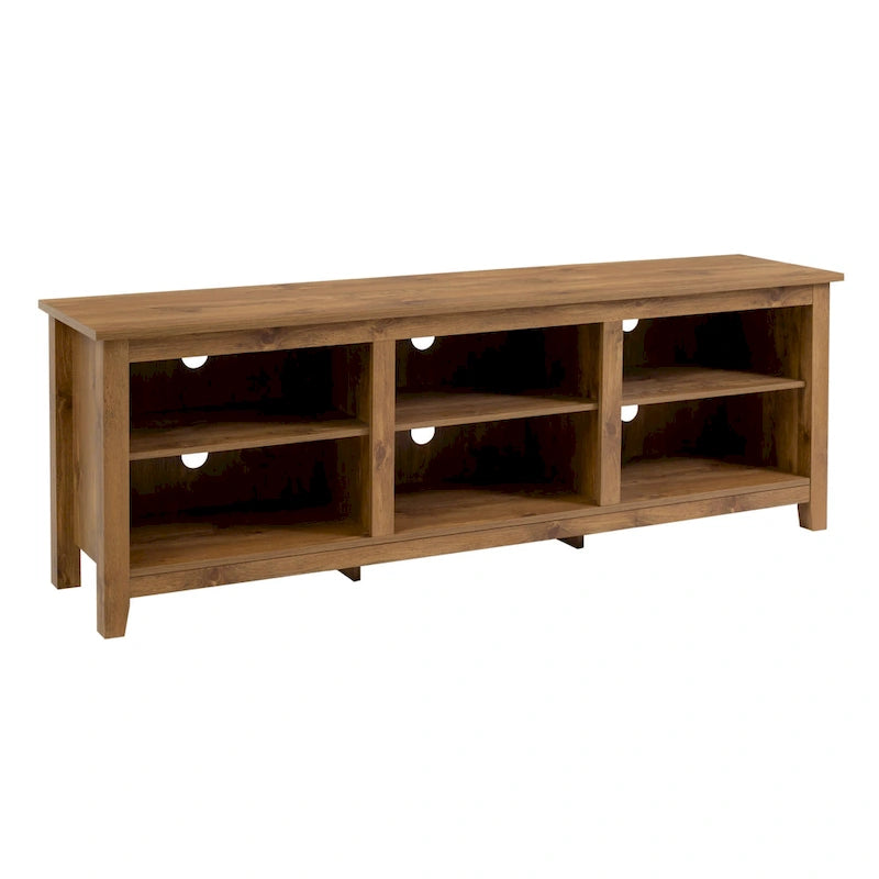 70-Inch TV Stand with Open Storage, Adjustable Shelves and Cable Management for TVs up to 80 Inches