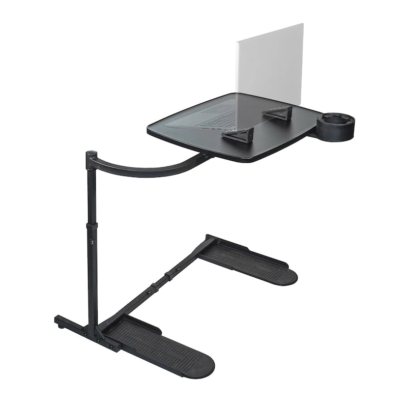 Extra-Large Adjustable Swivel TV Tray Table and Laptop Desk with Cup Holder