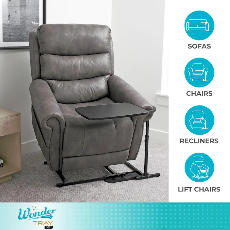 Extra-Large Adjustable Swivel TV Tray Table and Laptop Desk with Cup Holder