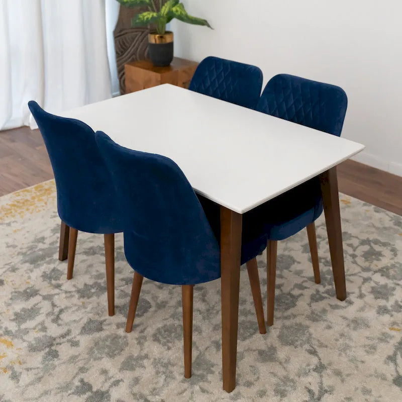 Alda moderner rechteckiger Esstisch aus Massivholz im Mid-Century-Stil