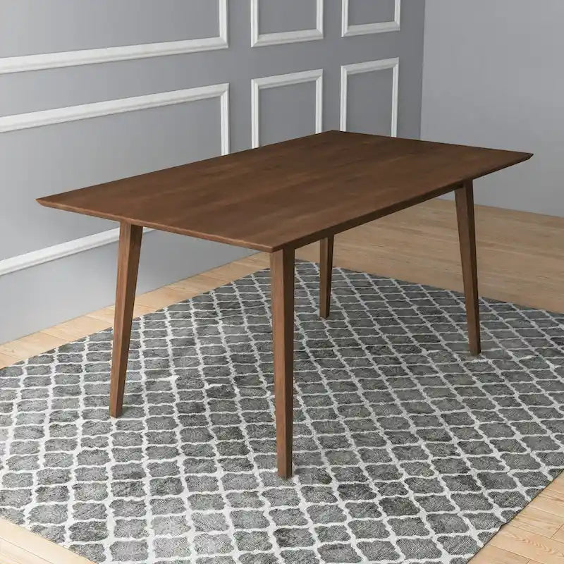 Alda moderner rechteckiger Esstisch aus Massivholz im Mid-Century-Stil