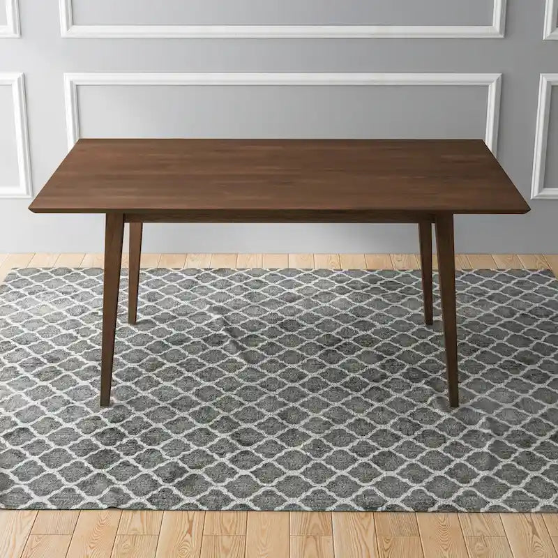 Alda moderner rechteckiger Esstisch aus Massivholz im Mid-Century-Stil