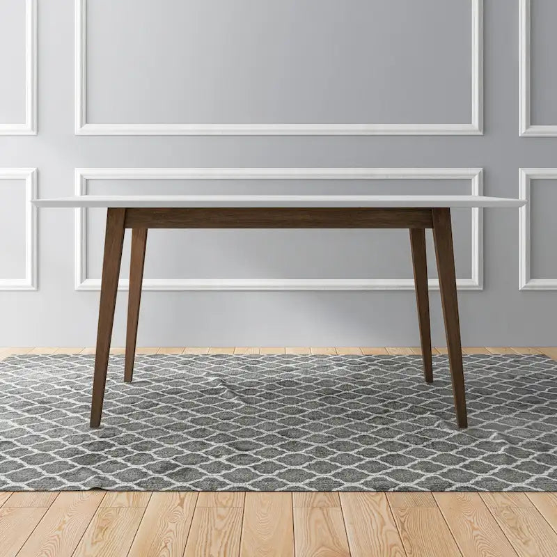 Alda moderner rechteckiger Esstisch aus Massivholz im Mid-Century-Stil