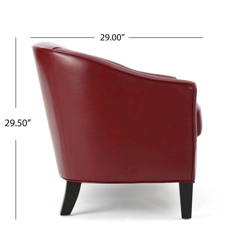 48.75-Inch Faux Leather Loveseat with Birch Wood Frame and Cushioned Seat