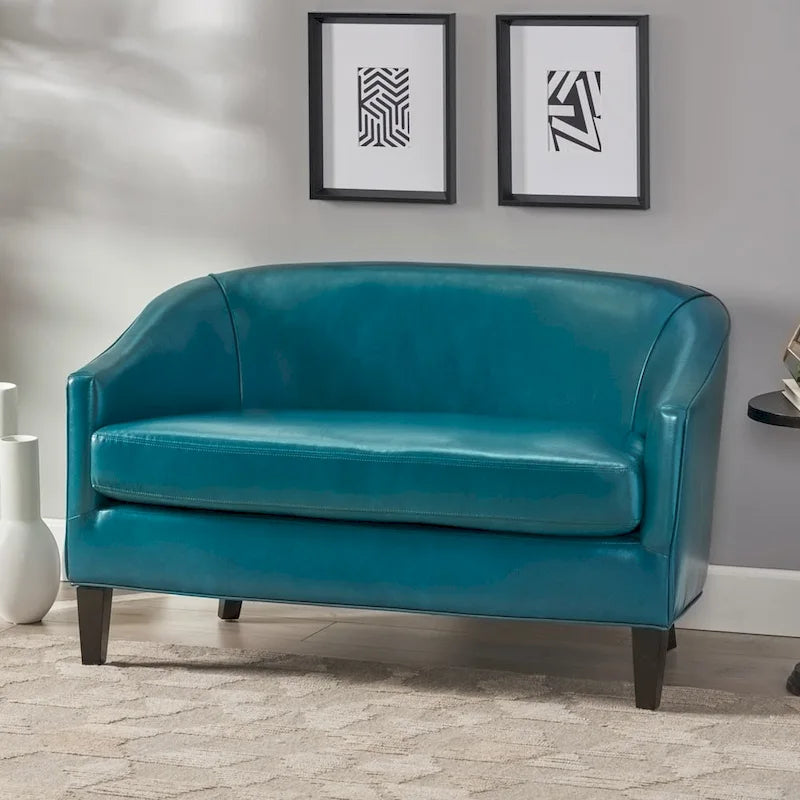 48.75-Inch-Zweisitzer aus Kunstleder mit Birkenholzrahmen und gepolsterter Sitzfläche