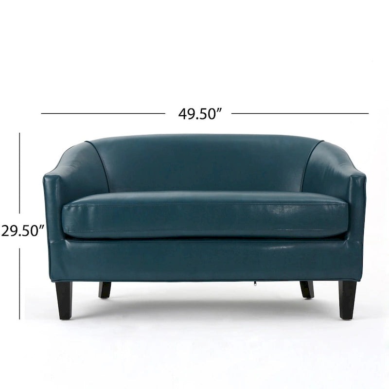 48.75-Inch-Zweisitzer aus Kunstleder mit Birkenholzrahmen und gepolsterter Sitzfläche