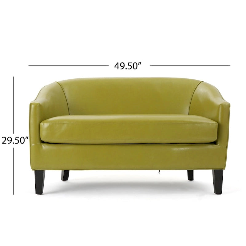 48.75-Inch-Zweisitzer aus Kunstleder mit Birkenholzrahmen und gepolsterter Sitzfläche