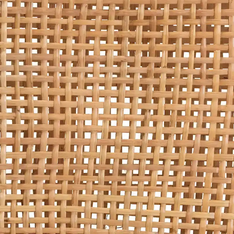 24.5-Inch Seat Height Natural Rattan and Wood Counter Stool with Square Back and Footrest