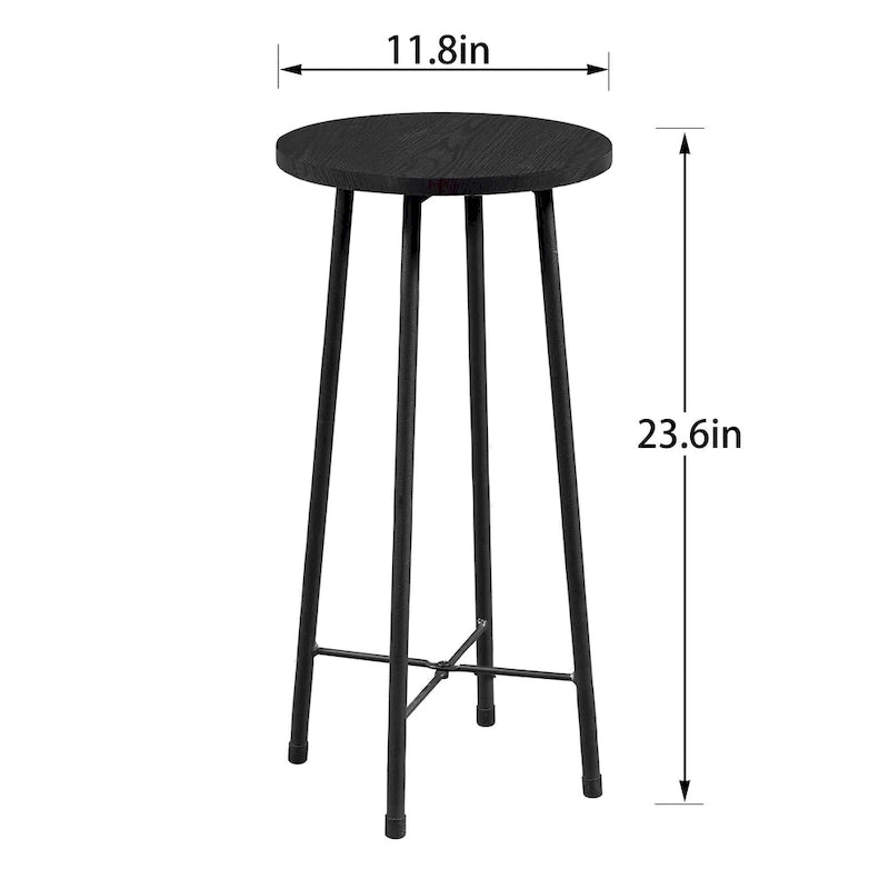 Mesa de bar redonda de 35.4 de altura, tampo em madeira de estilo industrial, mesa de bistrô/pub/pequeno-almoço