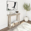 36-Inch Solid Pine Wood Console Table with Lower Storage Shelf