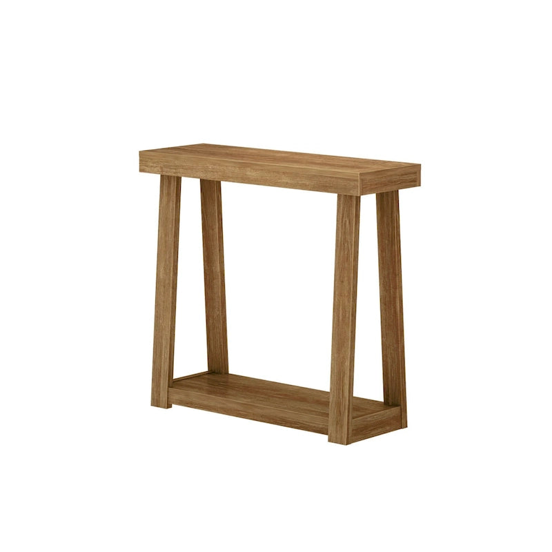 36-Inch Solid Pine Wood Console Table with Lower Storage Shelf