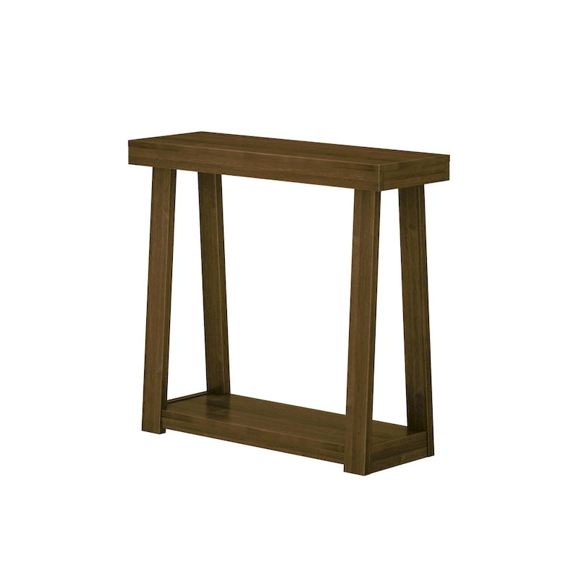 36-Inch Solid Pine Wood Console Table with Lower Storage Shelf