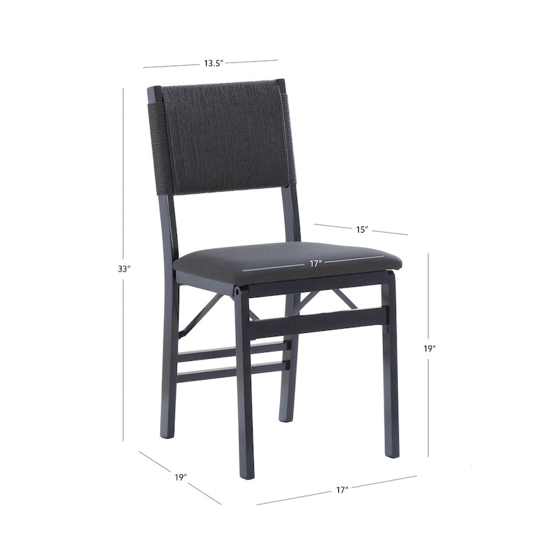 Imperial Wood Rope Folding Dining Chair (Set of 2)