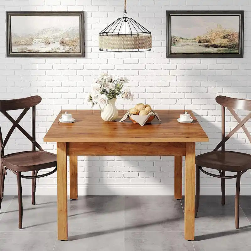 Quadratischer Esstisch im rustikalen Landhausstil mit Beinen aus Massivholz - 39.4D x 39.4W x 30H