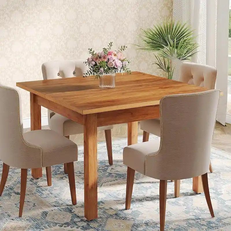 Quadratischer Esstisch im rustikalen Landhausstil mit Beinen aus Massivholz - 39.4D x 39.4W x 30H