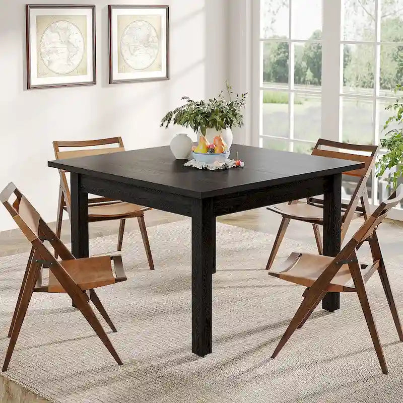 Country Rustic Square Dining Table with Solid Wood Legs - 39.4D x 39.4W x 30H
