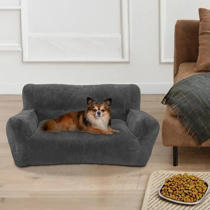 43,3-Zoll-Haustiersofa-Bett aus Stoff für kleine und mittelgroße Hunde mit weicher Schaumstofffüllung