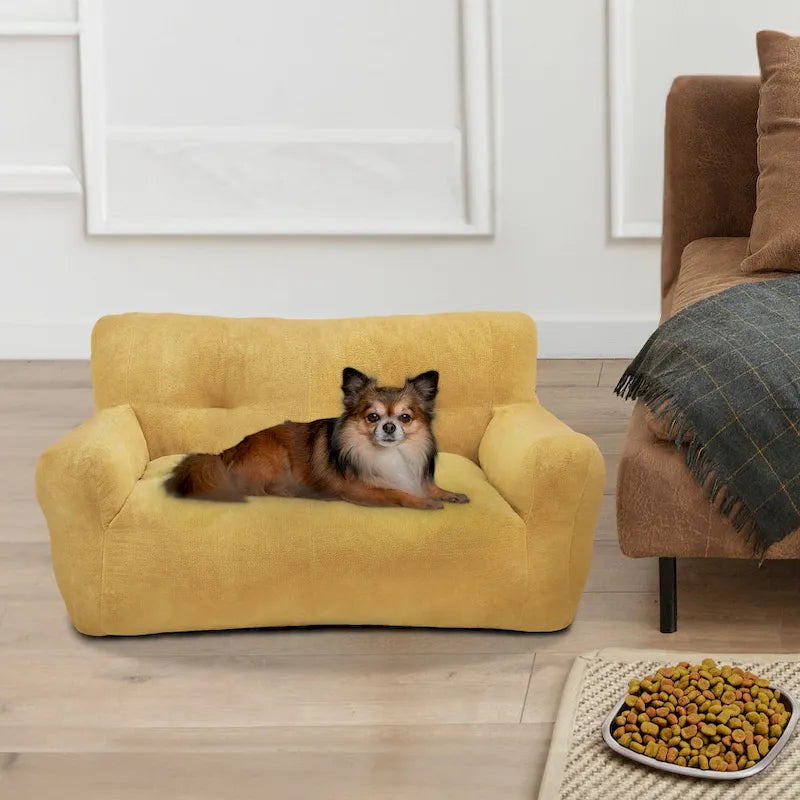 43,3-Zoll-Haustiersofa-Bett aus Stoff für kleine und mittelgroße Hunde mit weicher Schaumstofffüllung