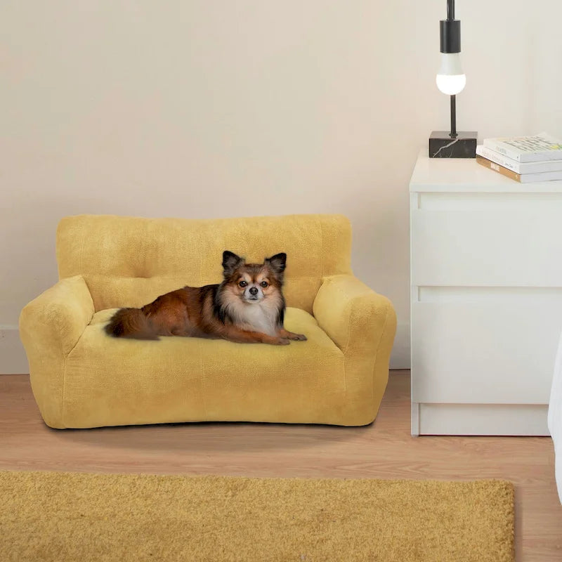 43,3-Zoll-Haustiersofa-Bett aus Stoff für kleine und mittelgroße Hunde mit weicher Schaumstofffüllung