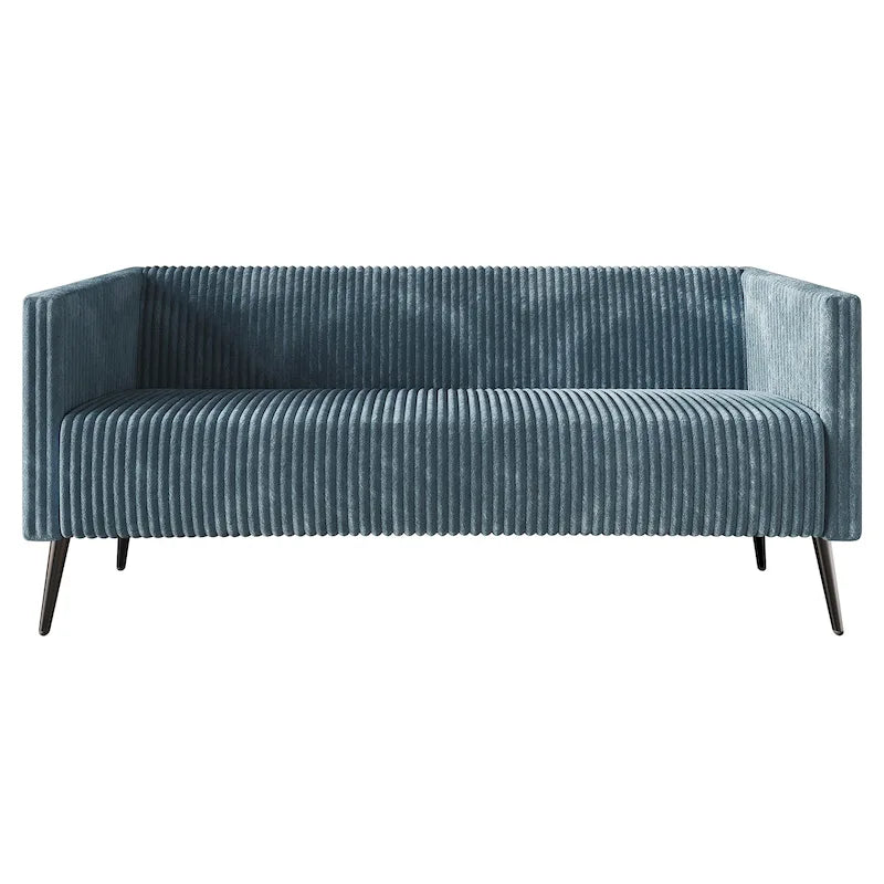 74.27-Zoll-Modernes Sofa mit Polsterbezug, vertikalen Details und Metallbeinen