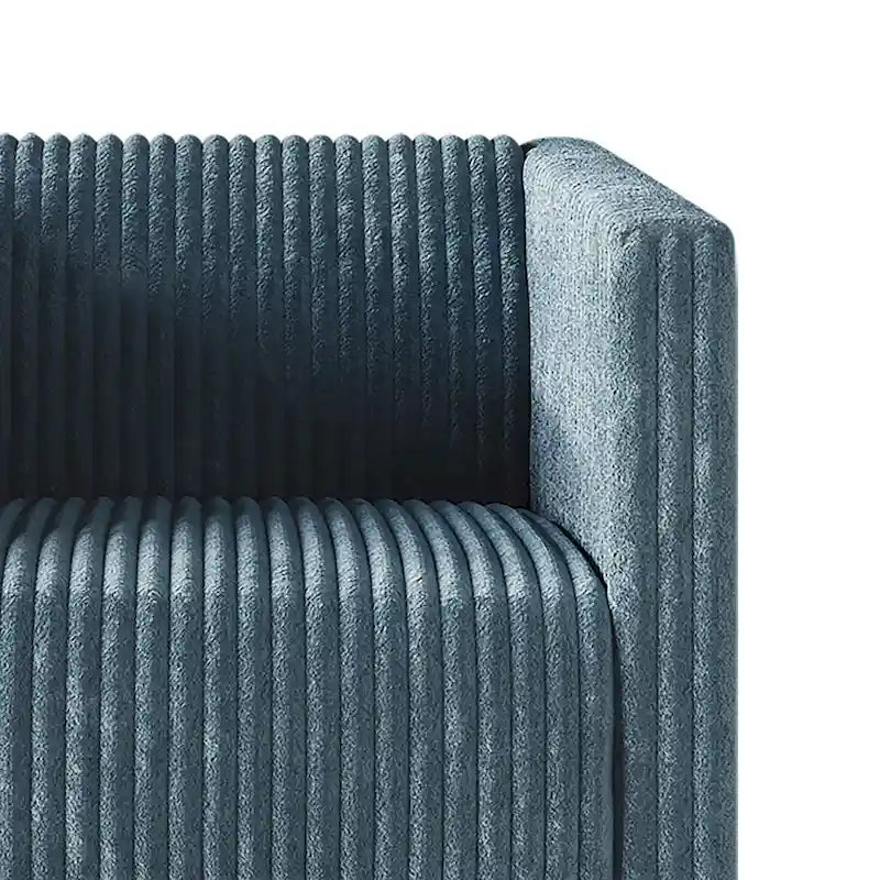 74.27-Inch Modern Upholstered Sofa with Vertical Detailing and Metal Legs