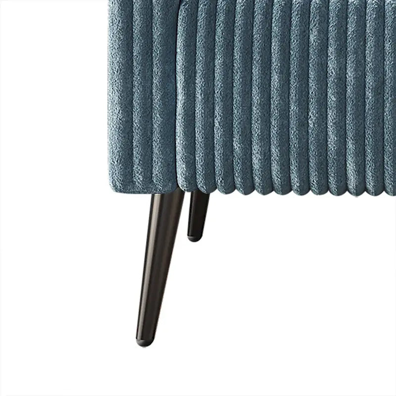 74.27-Inch Modern Upholstered Sofa with Vertical Detailing and Metal Legs