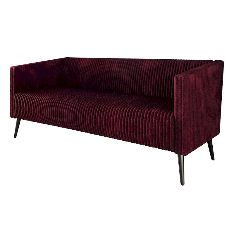 74.27-Zoll-Modernes Sofa mit Polsterbezug, vertikalen Details und Metallbeinen
