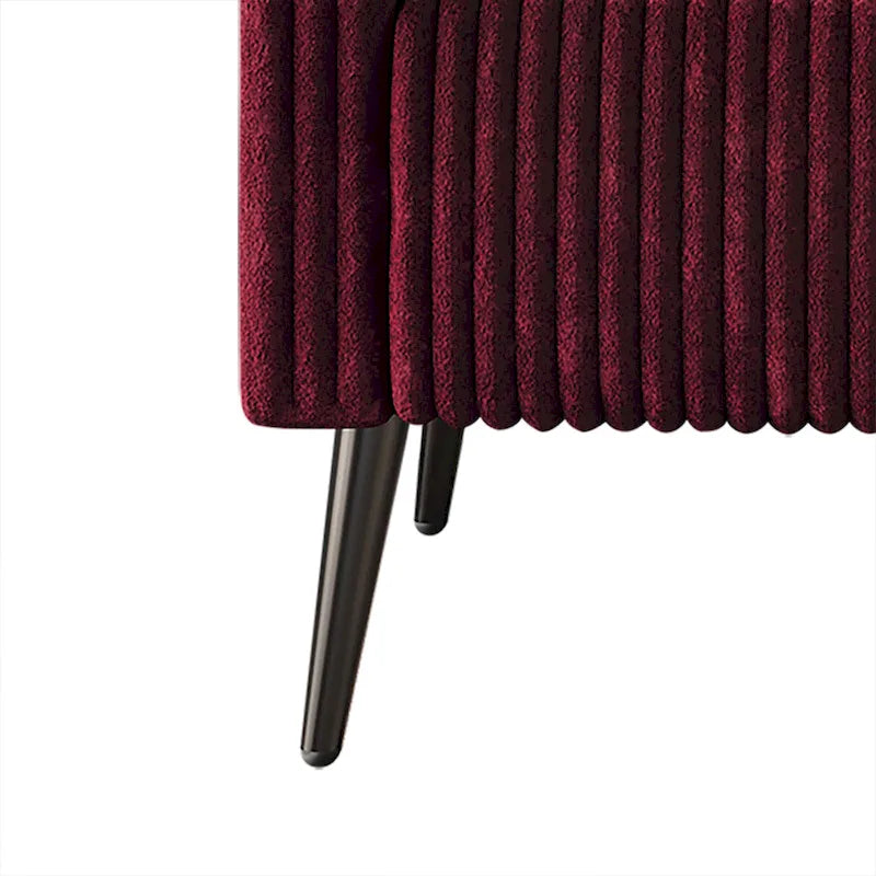 74.27-Zoll-Modernes Sofa mit Polsterbezug, vertikalen Details und Metallbeinen