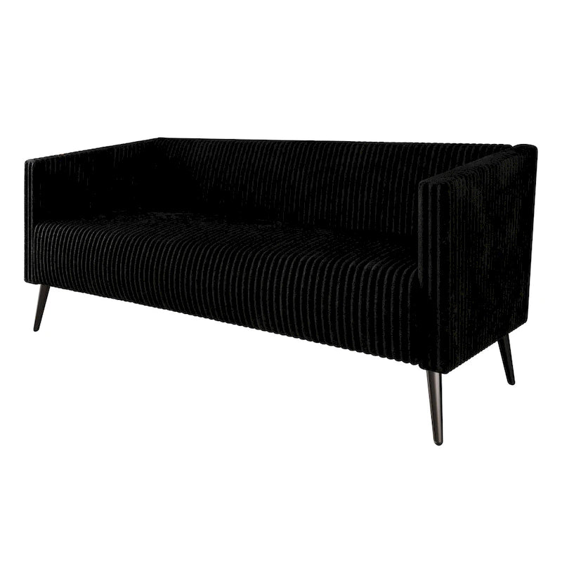 74.27-Zoll-Modernes Sofa mit Polsterbezug, vertikalen Details und Metallbeinen