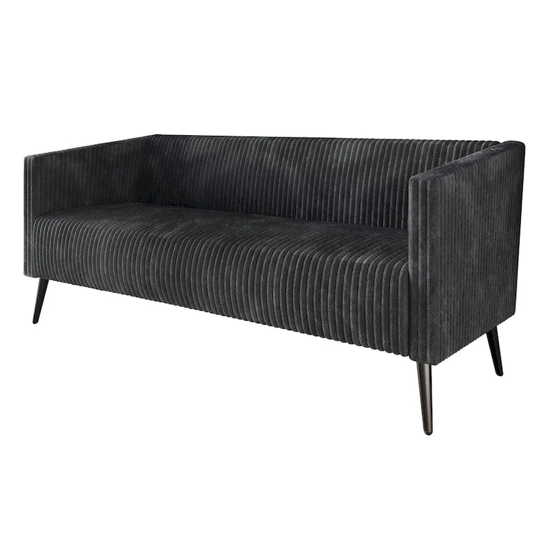 74.27-Zoll-Modernes Sofa mit Polsterbezug, vertikalen Details und Metallbeinen