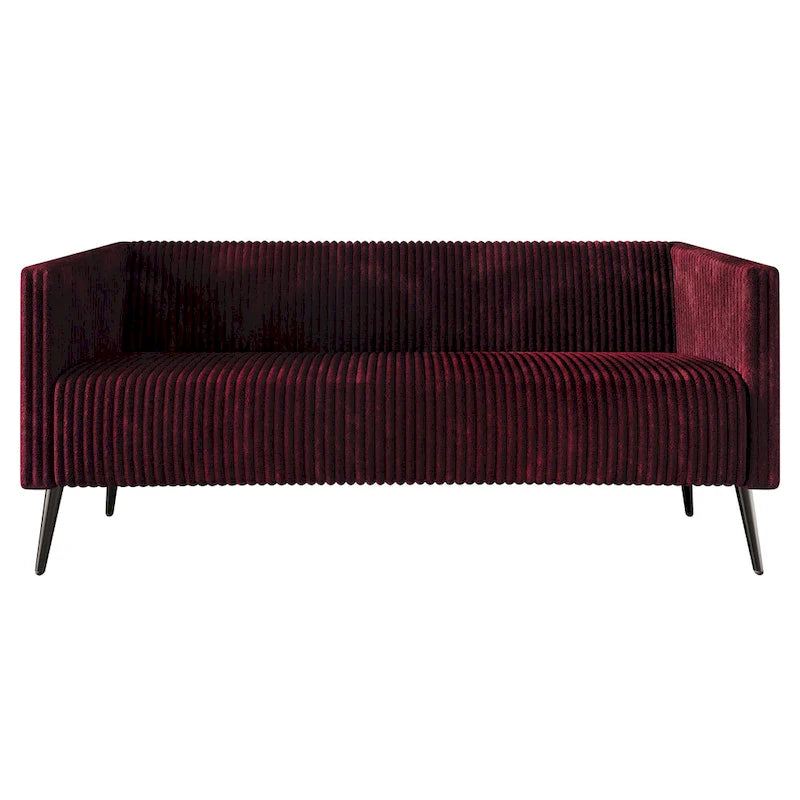 74.27-Zoll-Modernes Sofa mit Polsterbezug, vertikalen Details und Metallbeinen