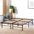 Priage by ZINUS Black Metal SmartBase 14 Inch Essential Mattress Foundation with Bamboo Slats