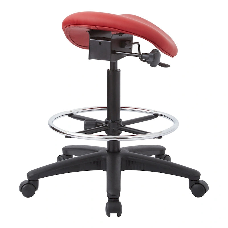 Backless Stool with Height-adjustable Saddle Seat