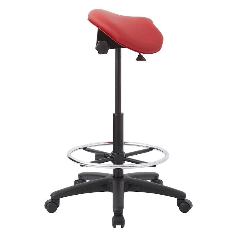 Backless Stool with Height-adjustable Saddle Seat