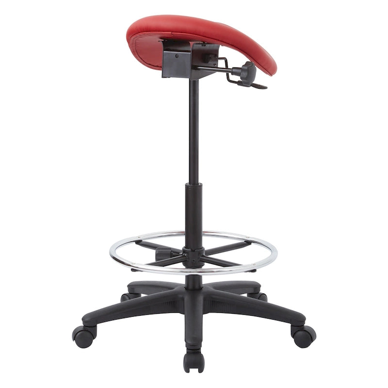 Backless Stool with Height-adjustable Saddle Seat