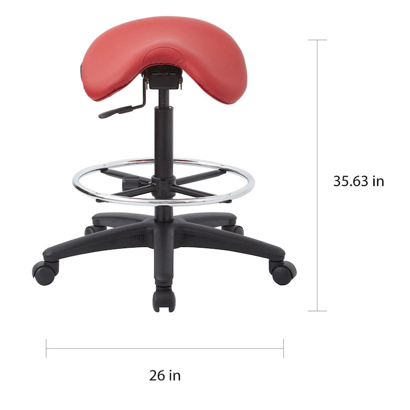 Backless Stool with Height-adjustable Saddle Seat