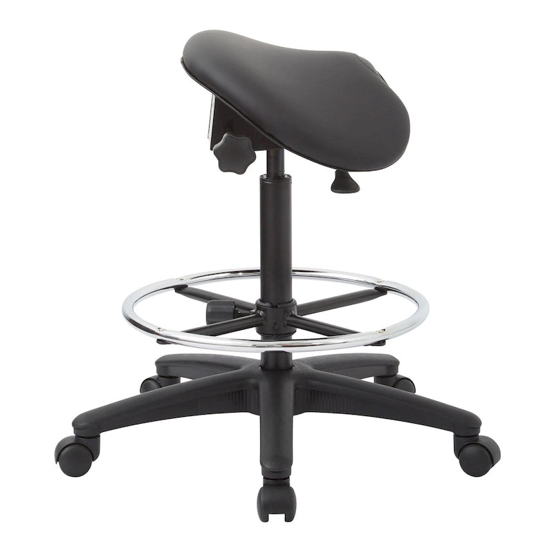 Backless Stool with Height-adjustable Saddle Seat