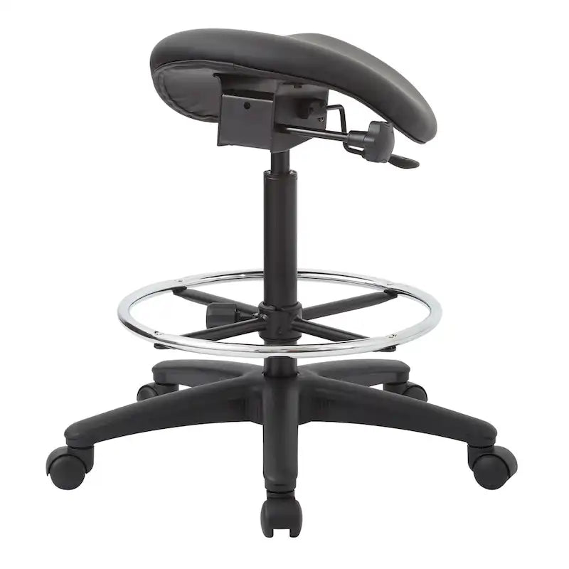 Backless Stool with Height-adjustable Saddle Seat