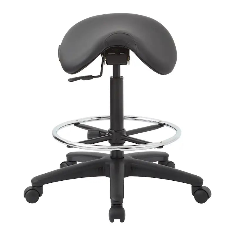 Backless Stool with Height-adjustable Saddle Seat