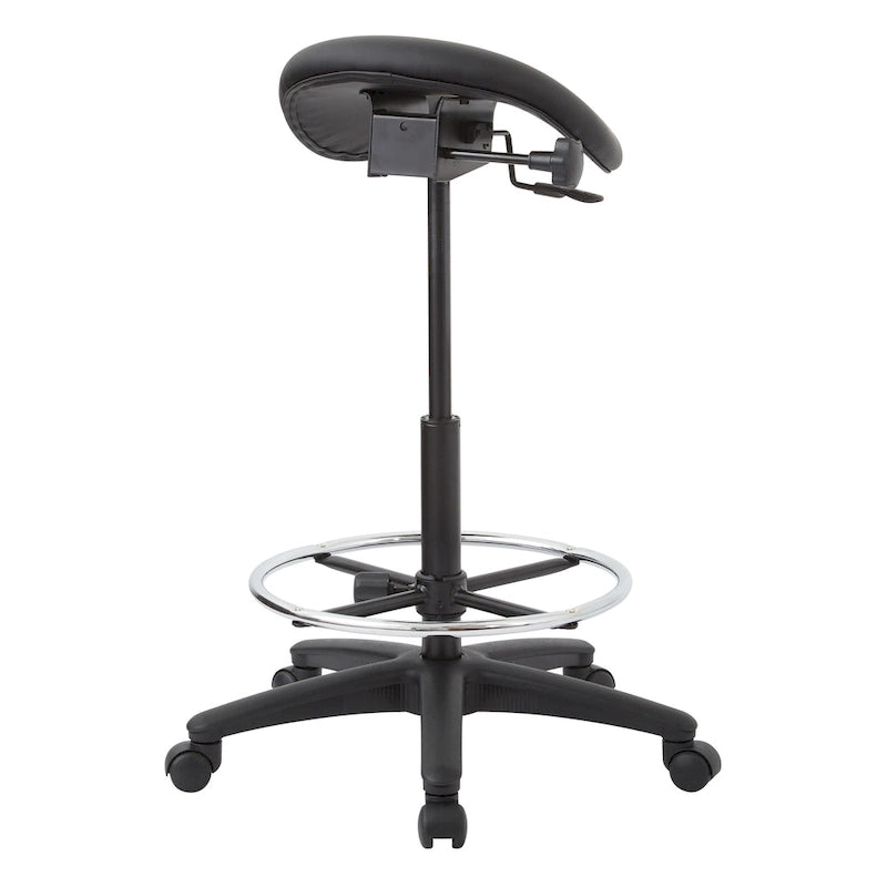 Backless Stool with Height-adjustable Saddle Seat