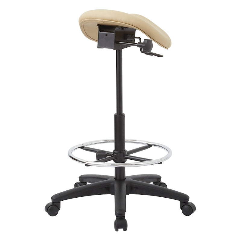 Backless Stool with Height-adjustable Saddle Seat