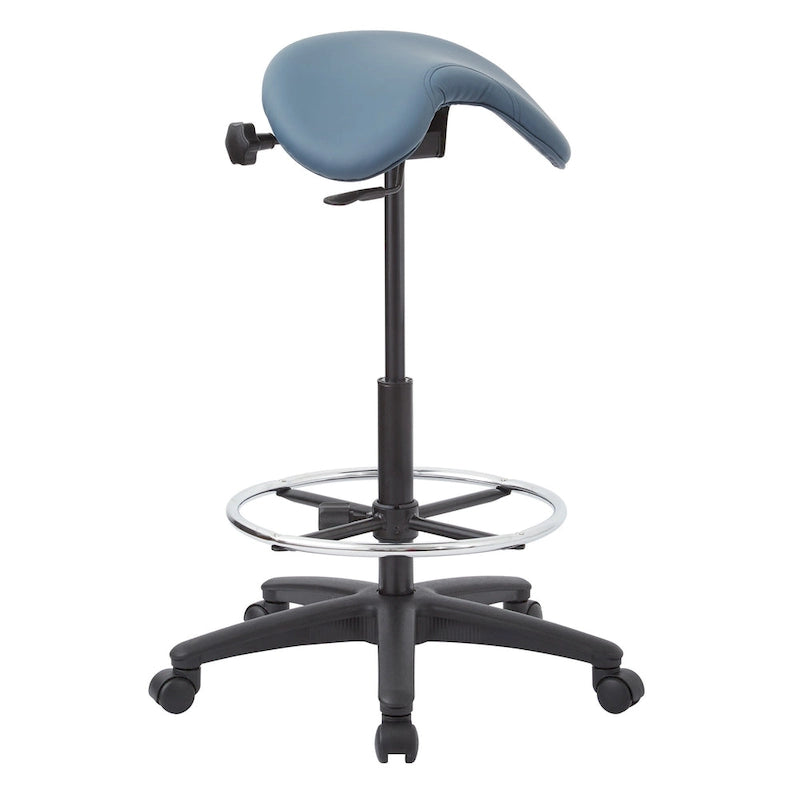 Backless Stool with Height-adjustable Saddle Seat