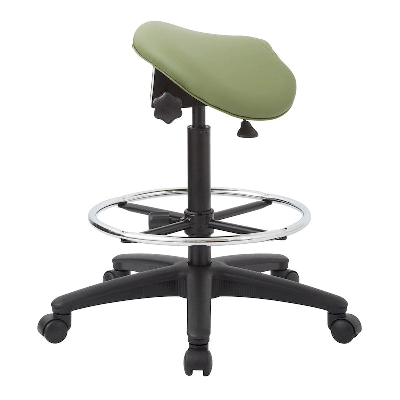 Backless Stool with Height-adjustable Saddle Seat
