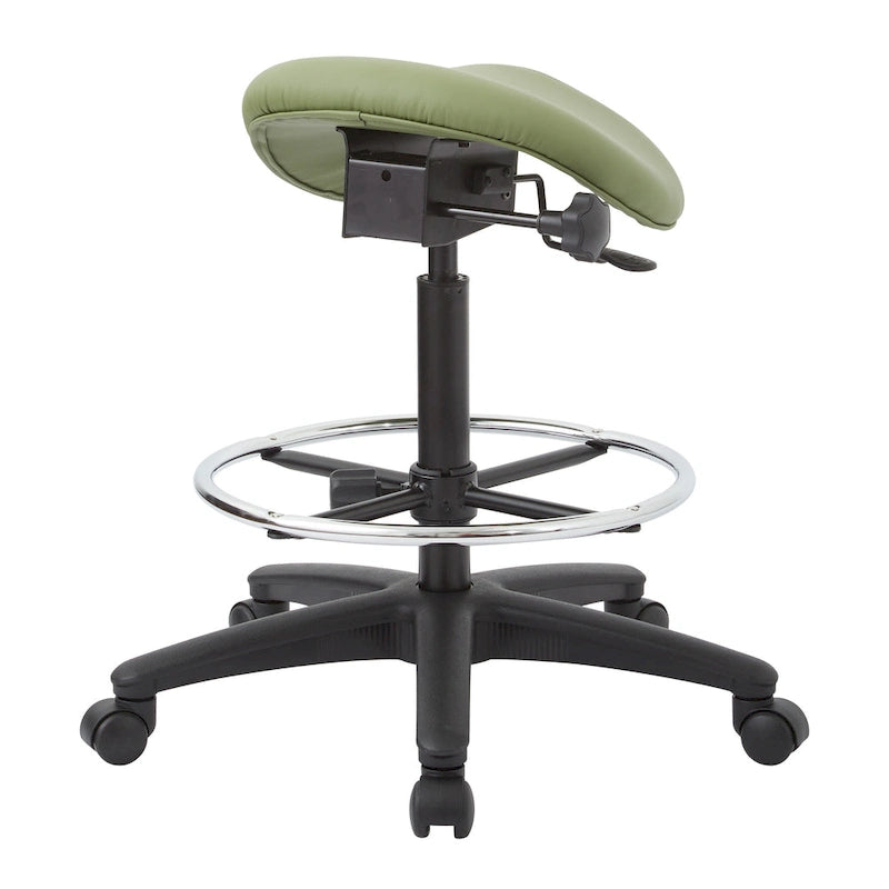 Backless Stool with Height-adjustable Saddle Seat