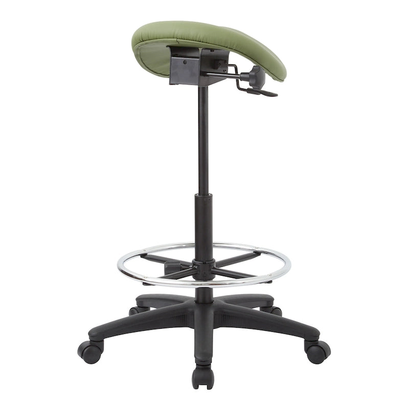 Backless Stool with Height-adjustable Saddle Seat
